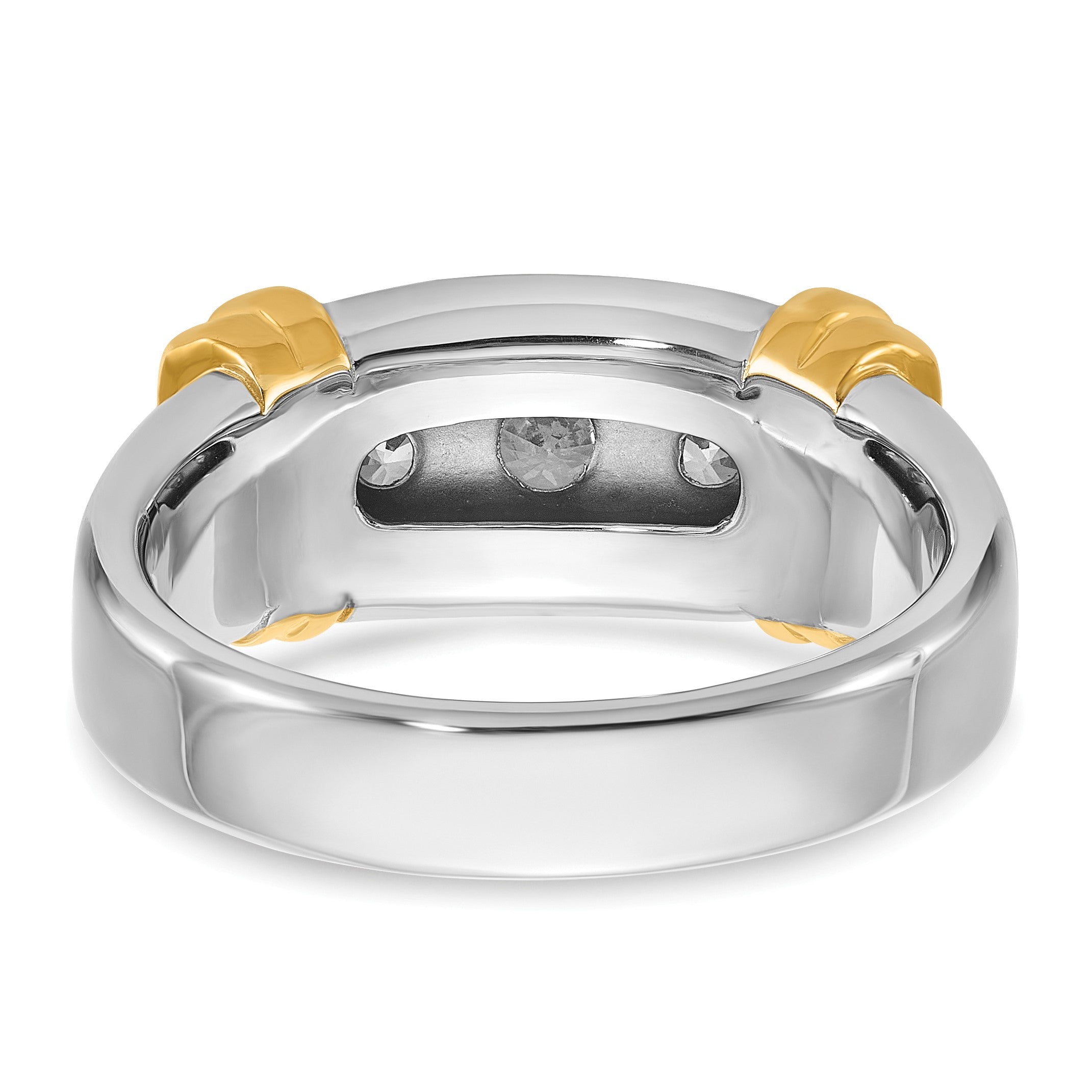 14K Bicolor Ibgoodman 1 Karat Im Labor Gezüchtet Diamant Vs/si+ G+ Komplett Herren Ring (size 10 Nur)