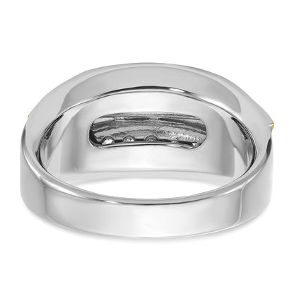 14K Zweifarbiges Gold Herren-Diamantring mit 0,5K, komplett besetzt