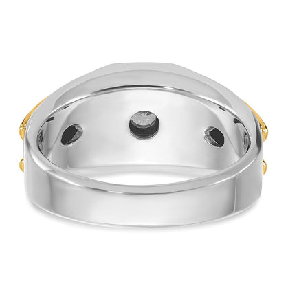 14K Bicolor Ring mit 0,5 ct. Labor gezüchteten Diamanten VS/SI+ G+, komplett poliert, für Herren