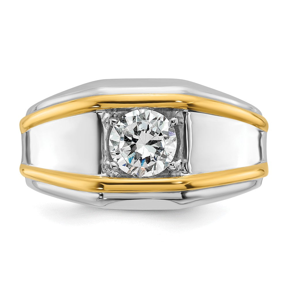 14K Bicolor Herren-Solitärring mit 1 ct. Labordiamant, VS/SI+ G+, poliert
