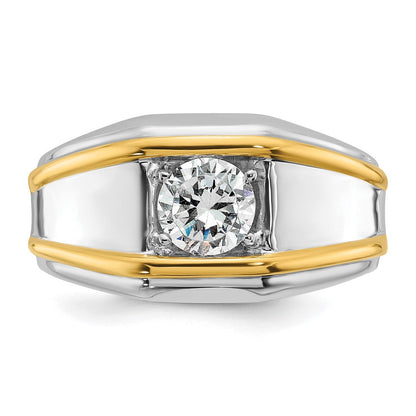 14K Bicolor Herren-Solitärring mit 1 ct. Labordiamant, VS/SI+ G+, poliert