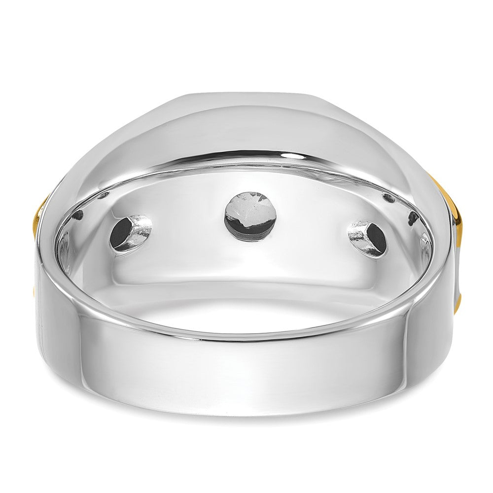 14K Bicolor Herren-Solitärring mit 1 ct. Labordiamant, VS/SI+ G+, poliert