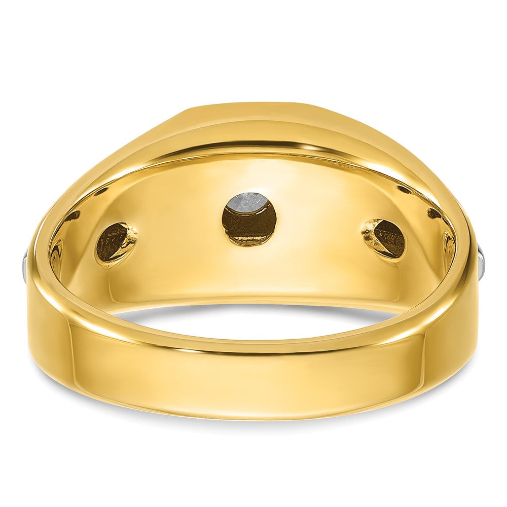 14K Bicolor Herrenring mit 0,375 ct. im Labor gezüchteten Diamanten, VS/SI+ G+, poliert und satiniert