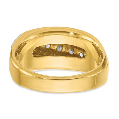 14K Two-Tone-Gold Herren-Ring mit 0,5K Diamant, komplett besetzt