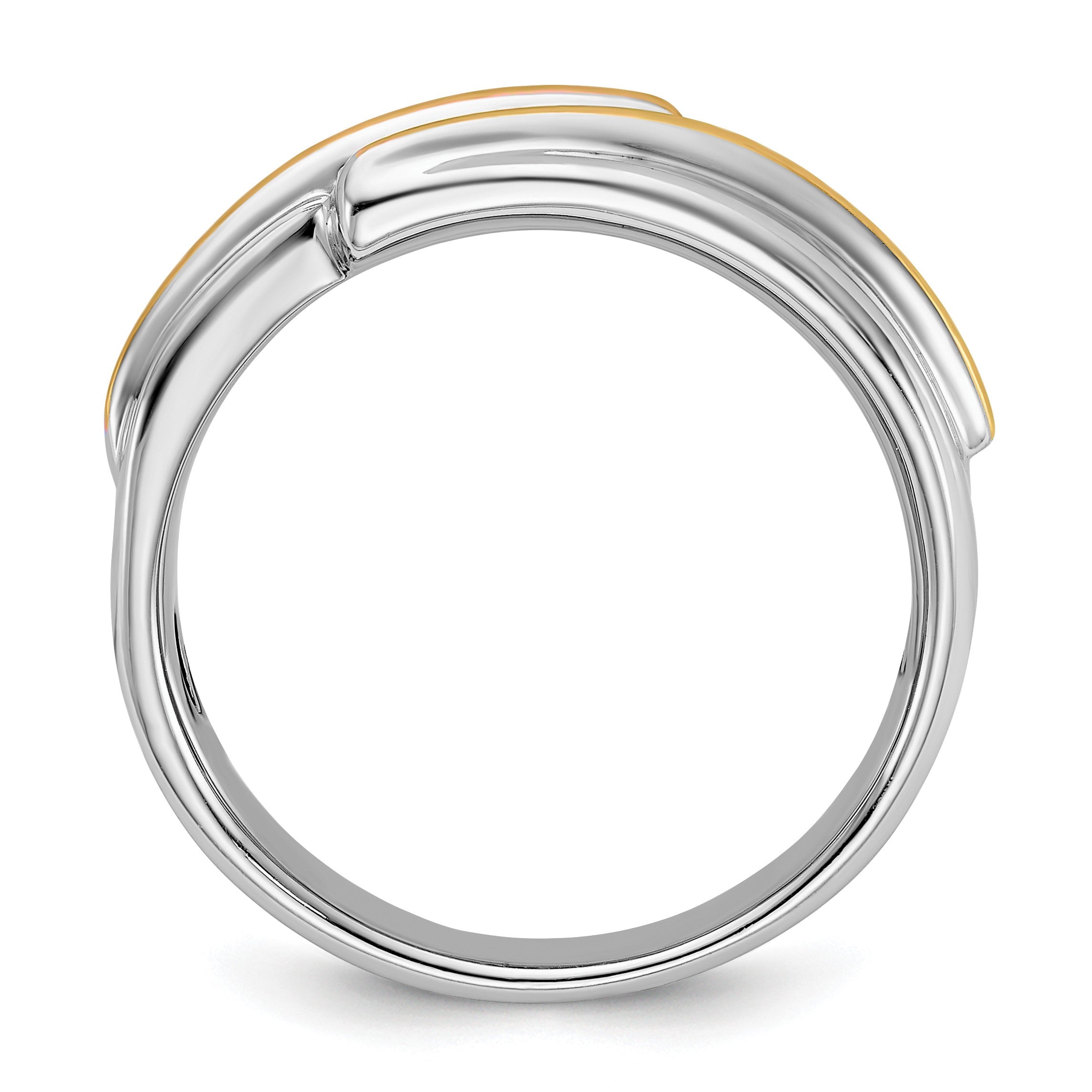 14K Zweifarbiges Gold Herren-Diamantring mit 0,16K