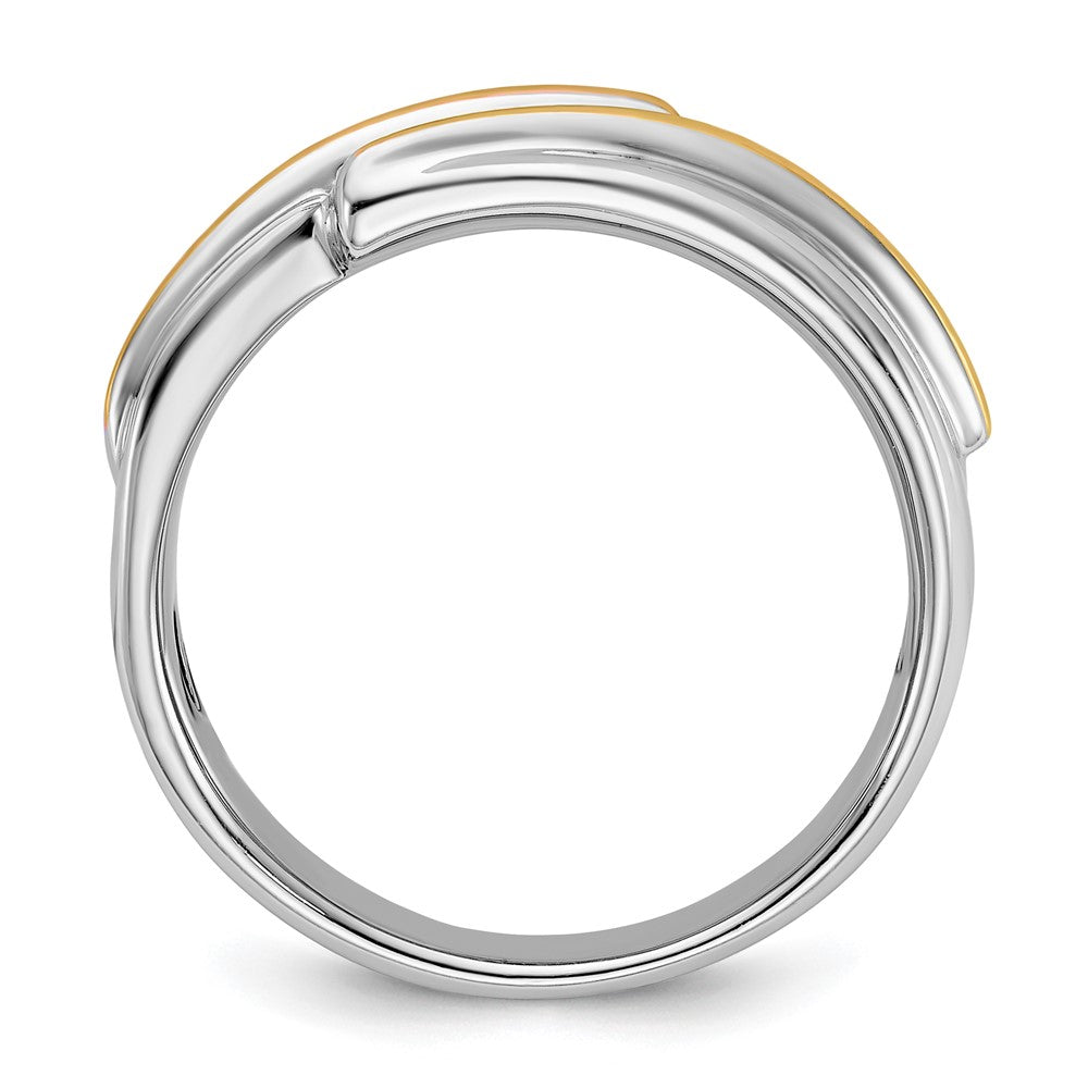 14K Zweifarbiges Gold Herren-Diamantring mit 0,16K