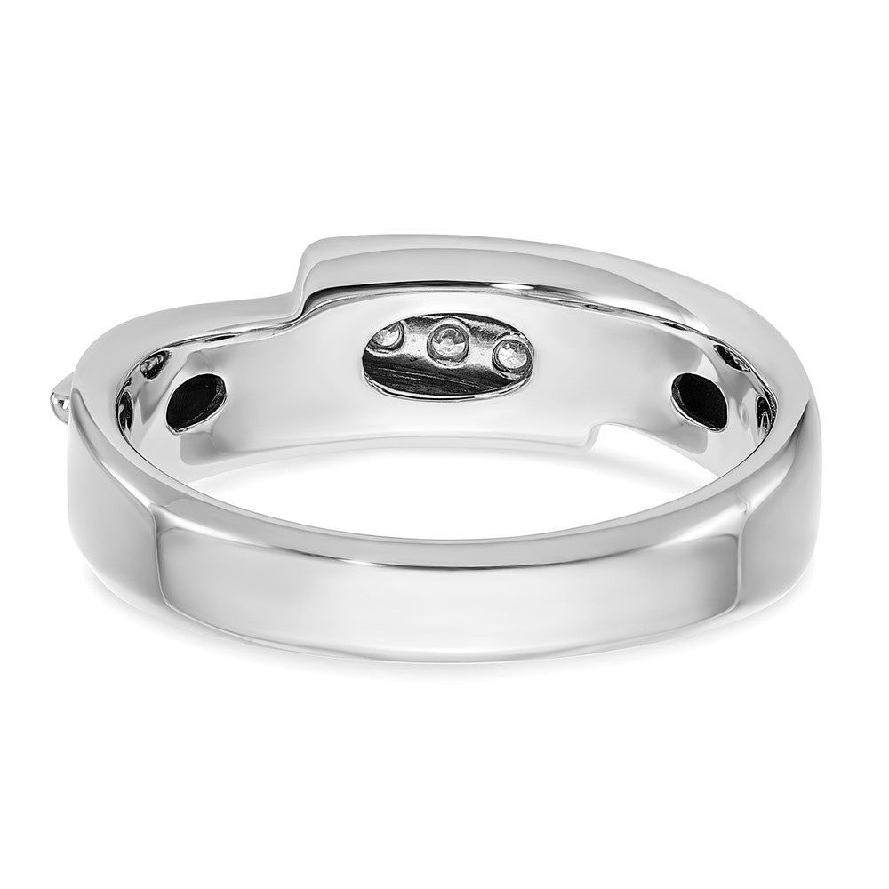 14K Bicolor Ring mit 0,17 ct. im Labor gezüchteten Diamanten VS/SI+ G+, poliert, Herren-Fünfstein-Ring