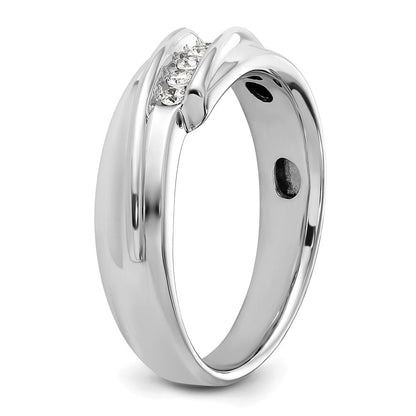 14K Zweifarbiges Gold Herren-Diamantring mit 0,16K