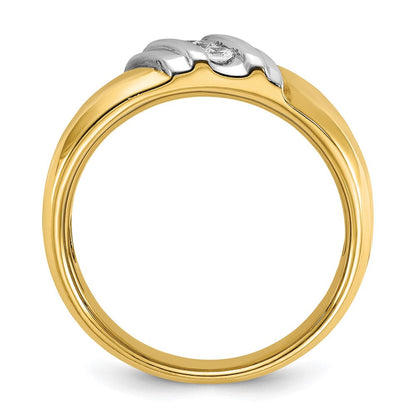 14K Bicolor Gold Herren Diamantring, 0,17 ct