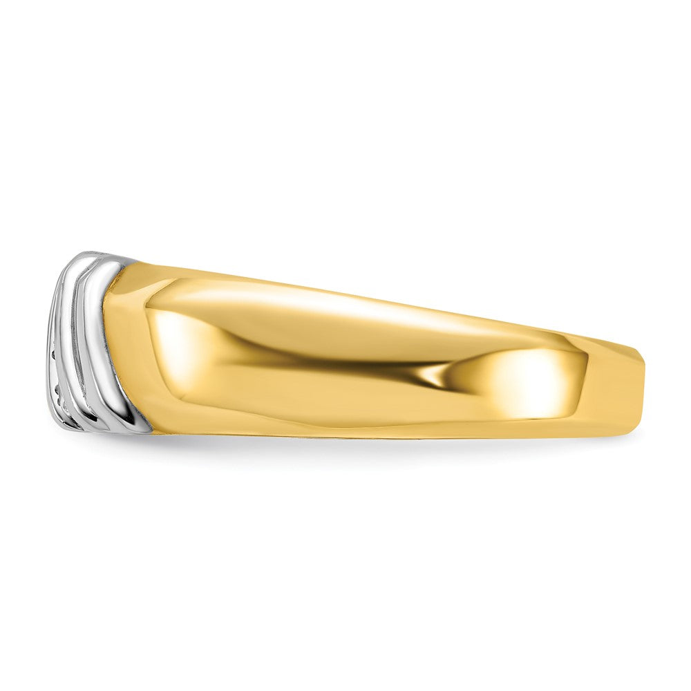 14K Bicolor Gold Herren Diamantring, 0,17 ct