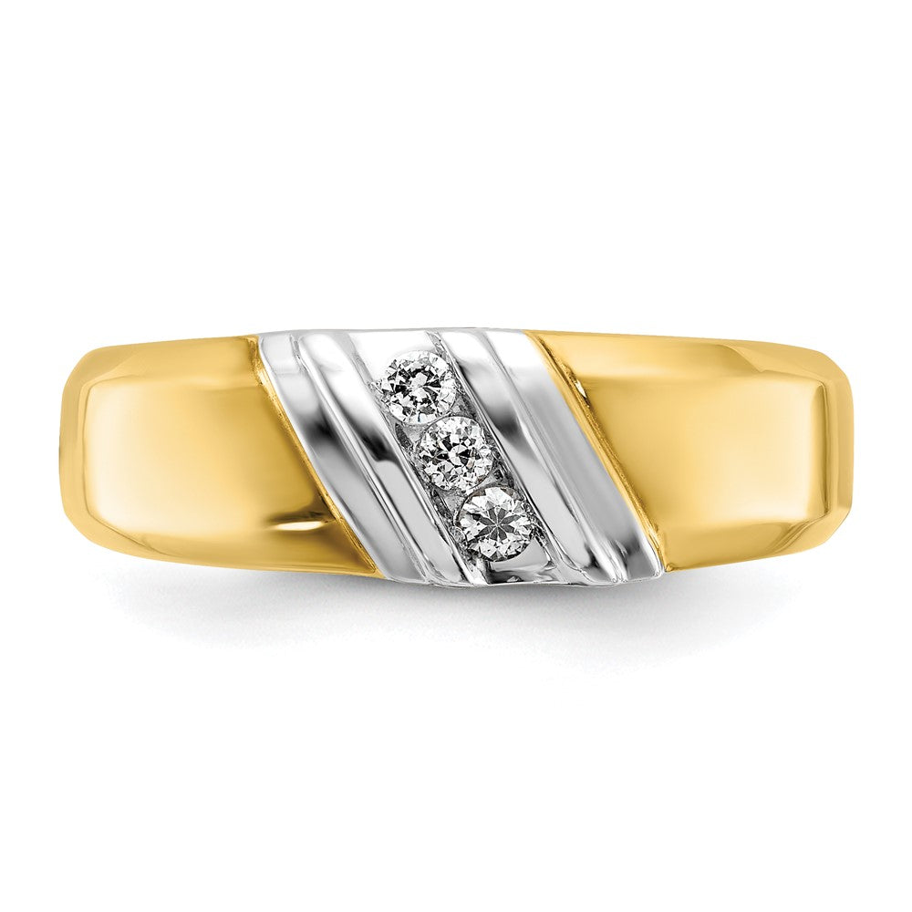 14K Bicolor Gold Herren Diamantring, 0,17 ct