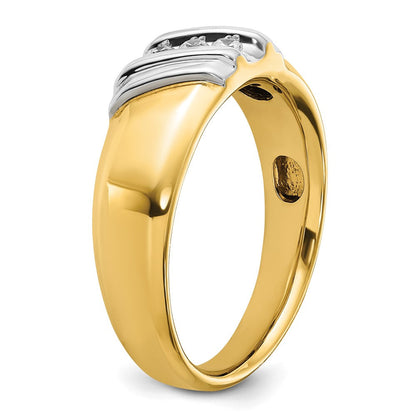 14K Bicolor Herrenring mit 0,17 ct. Laborgezüchtetem Diamant VS/SI+ G+, poliert