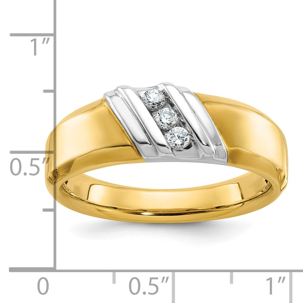 14K Bicolor Gold Herren Diamantring, 0,17 ct