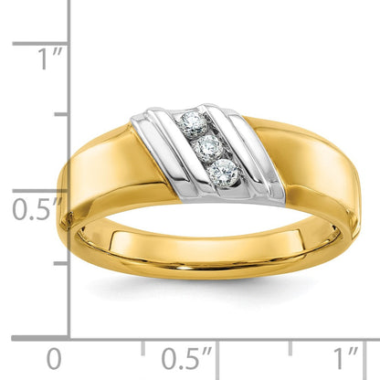 14K Bicolor Gold Herren Diamantring, 0,17 ct