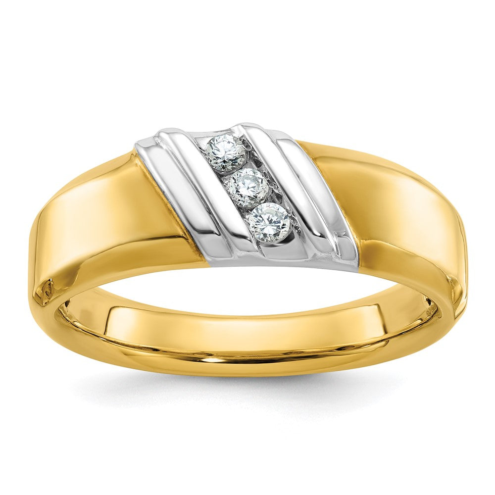 14K Bicolor Gold Herren Diamantring, 0,17 ct