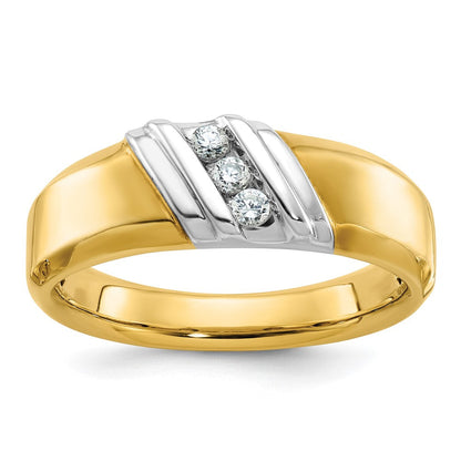 14K Bicolor Gold Herren Diamantring, 0,17 ct