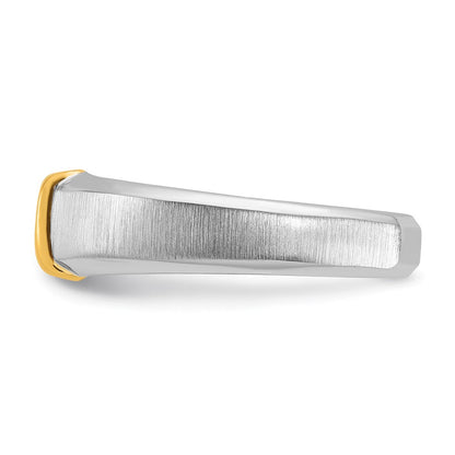 14K Bicolor Gold Herren-Diamantring mit 0,5K Diamanten, komplett besetzt