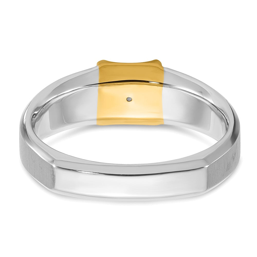 14K Bicolor Gold Herren-Diamantring mit 0,5K Diamanten, komplett besetzt