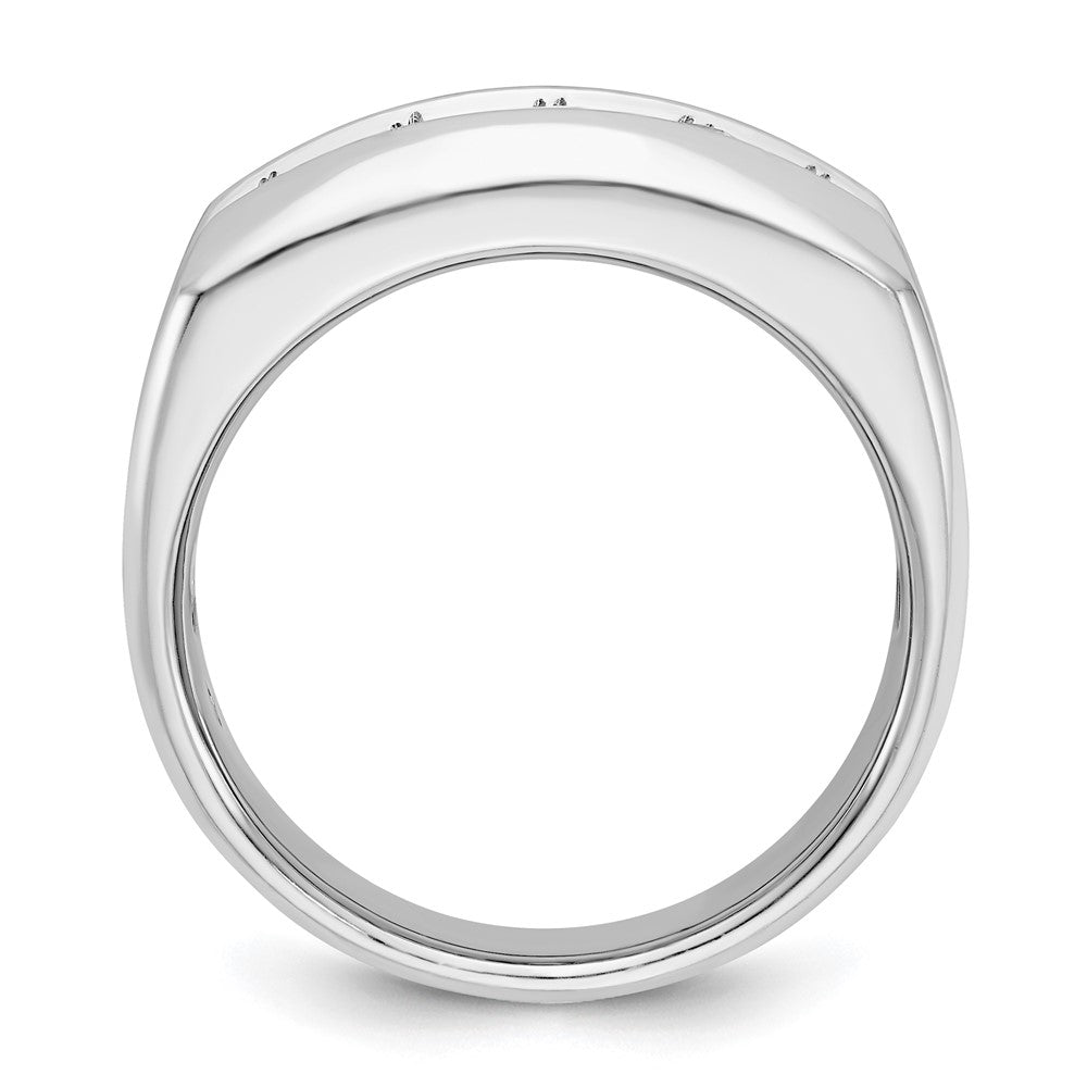 14K Weißgold Fünf-Steine-Ring mit 1 ct. im Labor gezüchteten Diamanten VS/SI+ G+, poliert und satiniert, für Herren