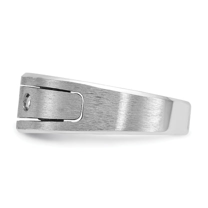 14K Weißgold Herren-Ring mit polierter, antikisierter und satinierter Oberfläche, 0,17 ct. Diamant, komplett besetzt