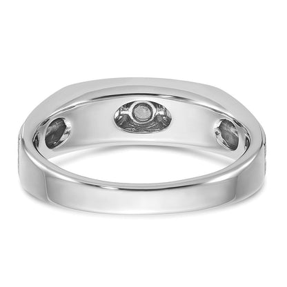 14K Weißgold Herren-Ring, poliert und satiniert, 0,25K Diamant, komplett