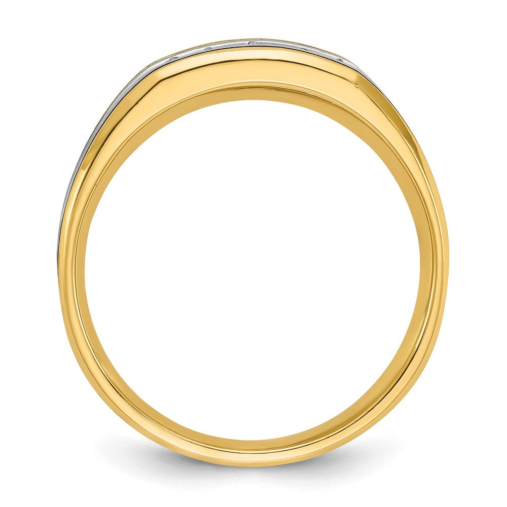 14K Zweifarbiges Gold mit Schwarzrhodinierung Herren-Ring mit 0,25K Diamanten, komplett besetzt
