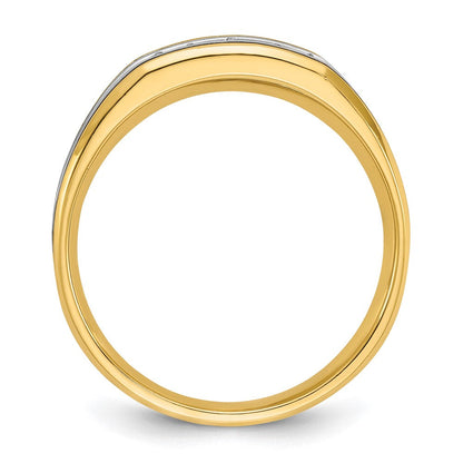 14K Zweifarbiges Gold mit Schwarzrhodinierung Herren-Ring mit 0,25K Diamanten, komplett besetzt