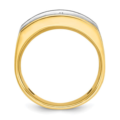 14K Zweifarbiges Gold mit Schwarzrhodinierung Herren-Ring mit 1K Diamant, komplett besetzt