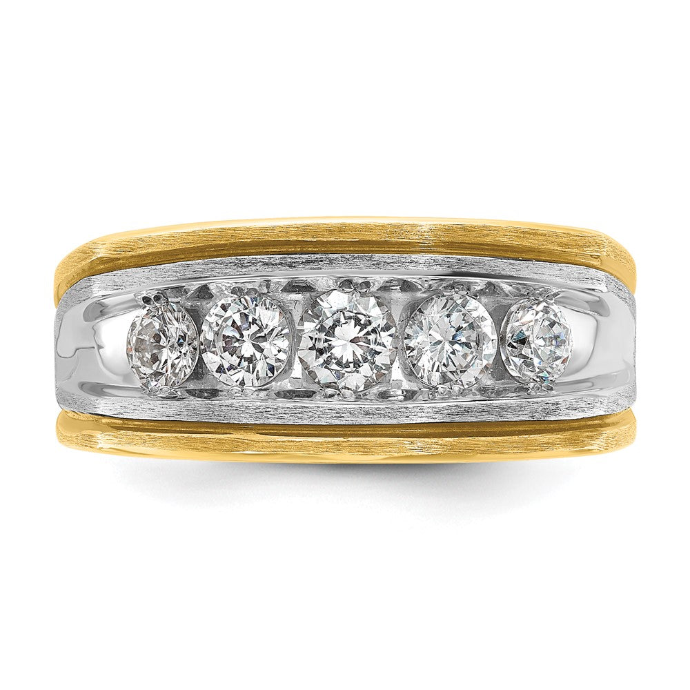 14K Zweifarbiges Gold mit Schwarzrhodinierung Herren-Ring mit 1K Diamant, komplett besetzt