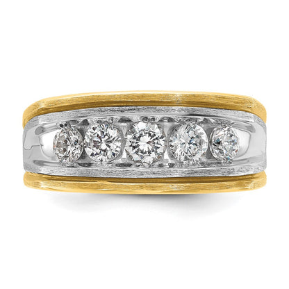 14K Zweifarbiges Gold mit Schwarzrhodinierung Herren-Ring mit 1K Diamant, komplett besetzt