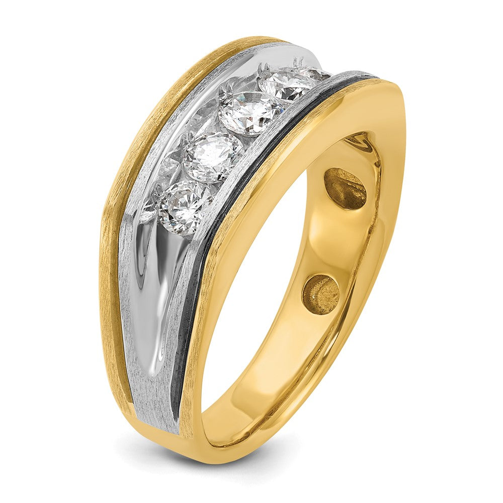 14K Zweifarbiges Gold mit Schwarzrhodinierung Herren-Ring mit 1K Diamant, komplett besetzt