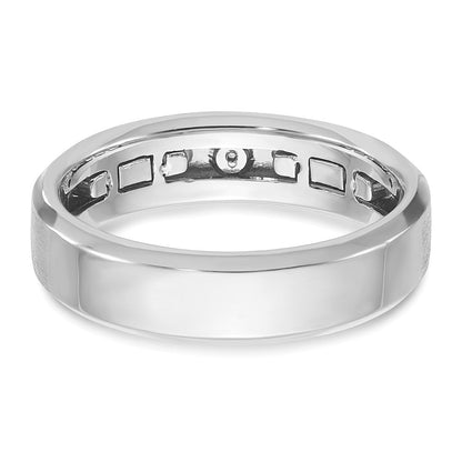 14K Bicolor Gold Herren-Ring, poliert und satiniert, mit Diamanten, komplett besetzt