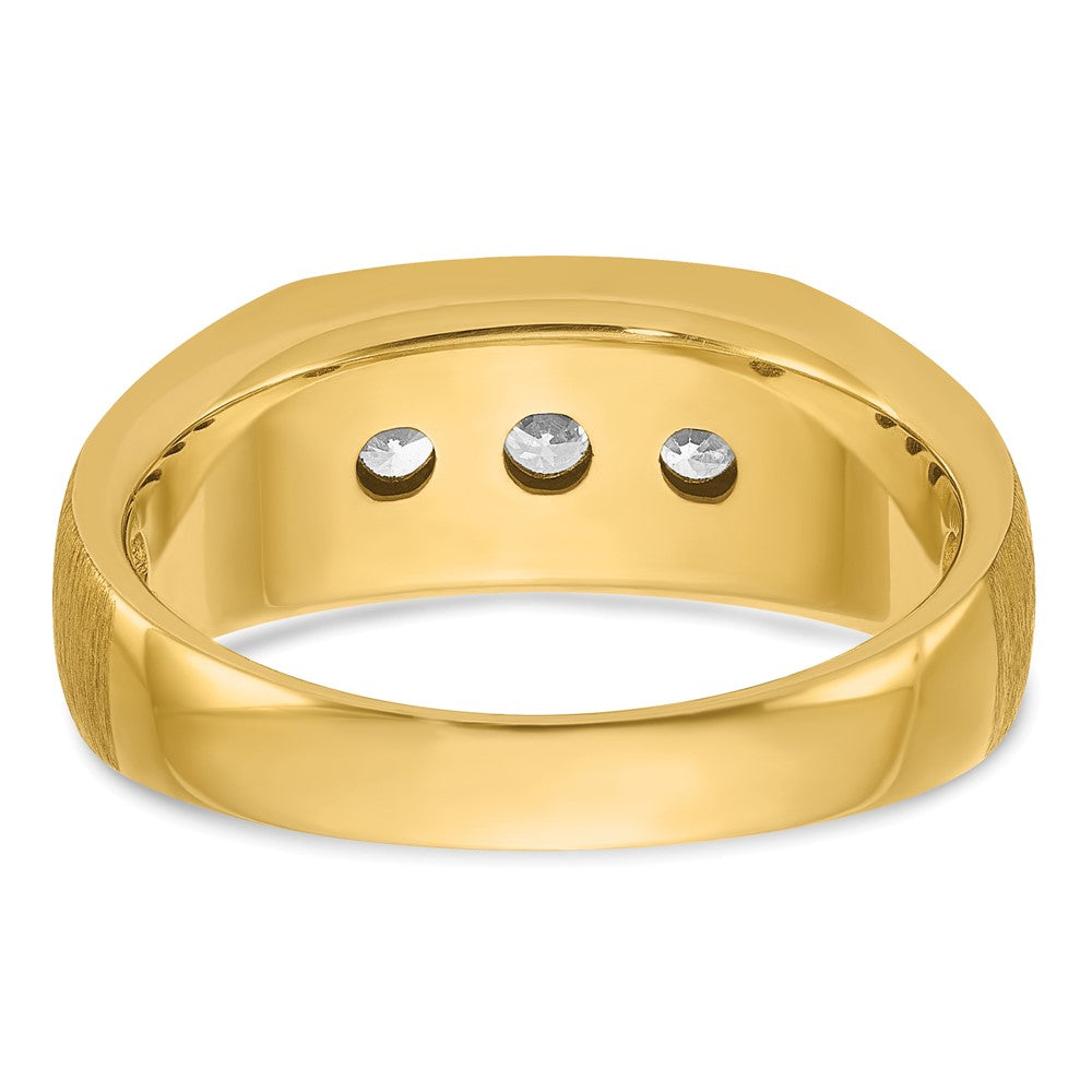 14K Gelbgold & Rhodiniertes Gold mit Weiß-Rhodinierung Herren-Ring mit 0,5K Diamanten, komplett besetzt