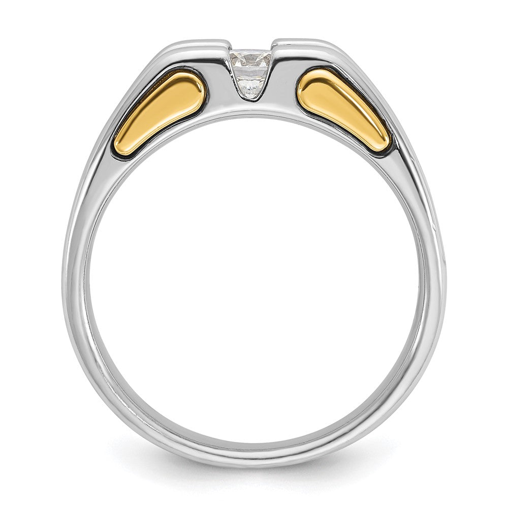14K Bicolor Gold Herren-Ring mit 0,375 ct. Diamanten, komplett besetzt