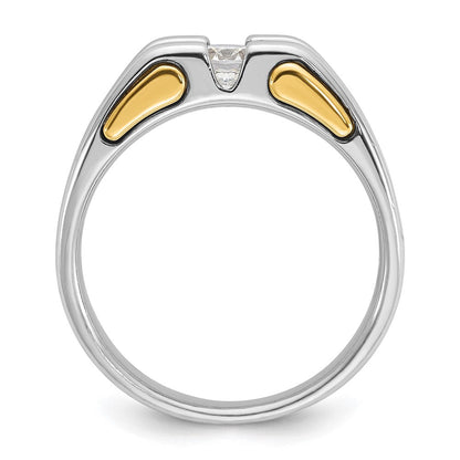 14K Bicolor Gold Herren-Ring mit 0,375 ct. Diamanten, komplett besetzt