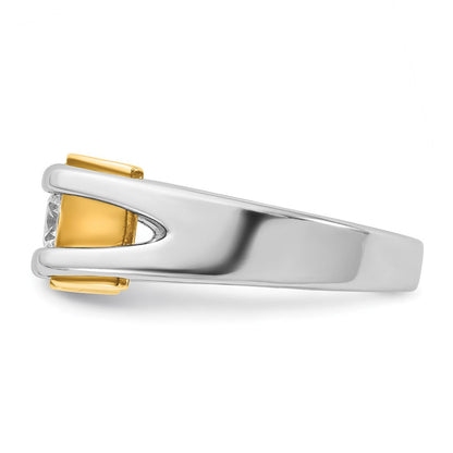 14K Bicolor Gold Herren-Ring mit 0,375 ct. Diamanten, komplett besetzt