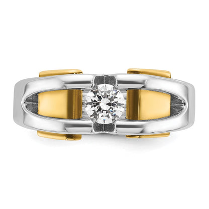 14K Bicolor Gold Herren-Ring mit 0,375 ct. Diamanten, komplett besetzt