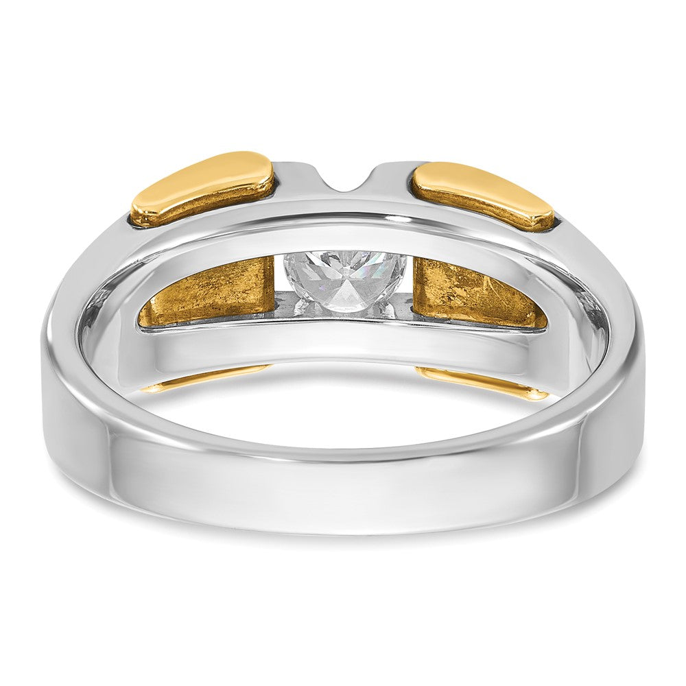 14K Bicolor Gold Herren-Ring mit 0,375 ct. Diamanten, komplett besetzt