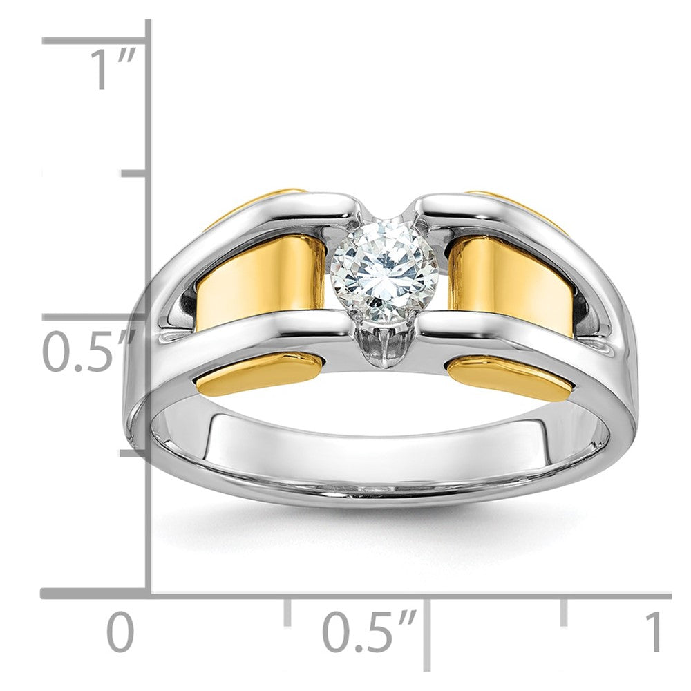 14K Bicolor Gold Herren-Ring mit 0,375 ct. Diamanten, komplett besetzt