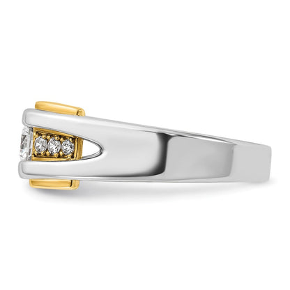 14K Bicolor Herrenring mit 0,5 ct. im Labor gezüchteten Diamanten VS/SI+ G+