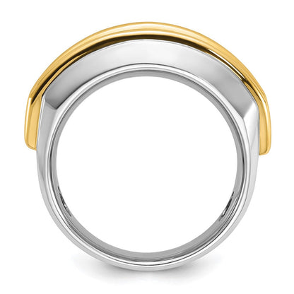 14K Bicolor Herrenring mit 1,5 ct. Labor-gezüchteten Diamanten VS/SI+ G+