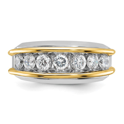 14K Bicolor Herrenring mit 1,5 ct. Labor-gezüchteten Diamanten VS/SI+ G+
