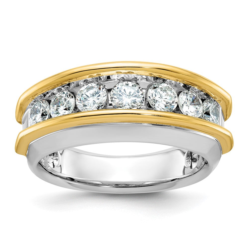 14K Bicolor Herrenring mit 1,5 ct. Labor-gezüchteten Diamanten VS/SI+ G+