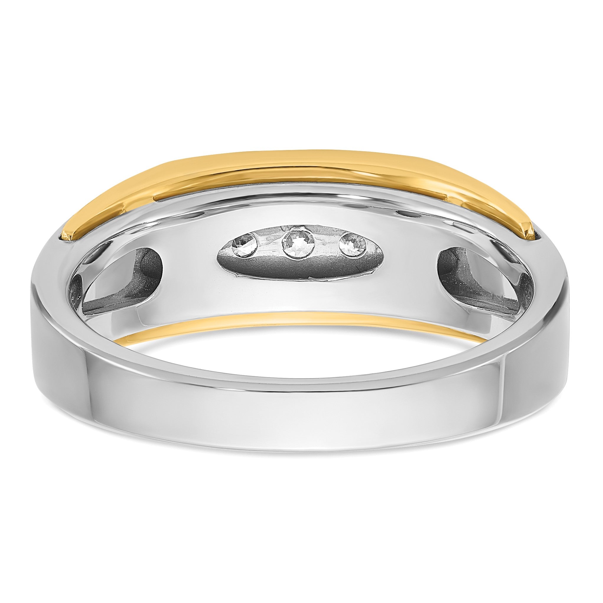 10K Bicolor Ibgoodman Herren Poliert 5-stone 1/4 Karat A Qualität Diamant Ring