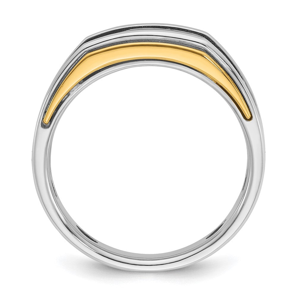 14K Bicolor Gold Herren-Ring mit 0,25 ct. Diamant