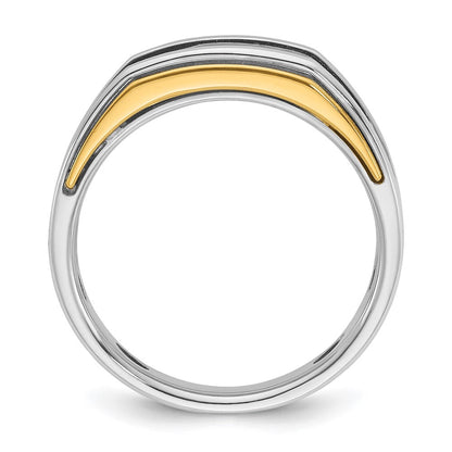 14K Bicolor Gold Herren-Ring mit 0,25 ct. Diamant