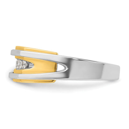 14K Bicolor Gold Herren-Ring mit 0,25 ct. Diamant