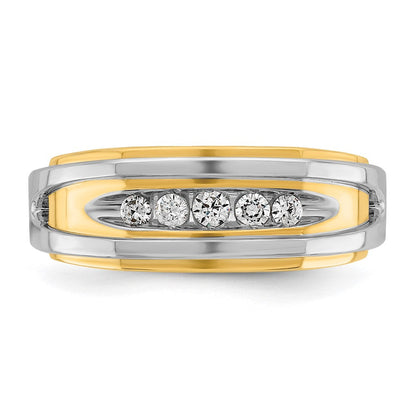 14K Bicolor Gold Herren-Ring mit 0,25 ct. Diamant