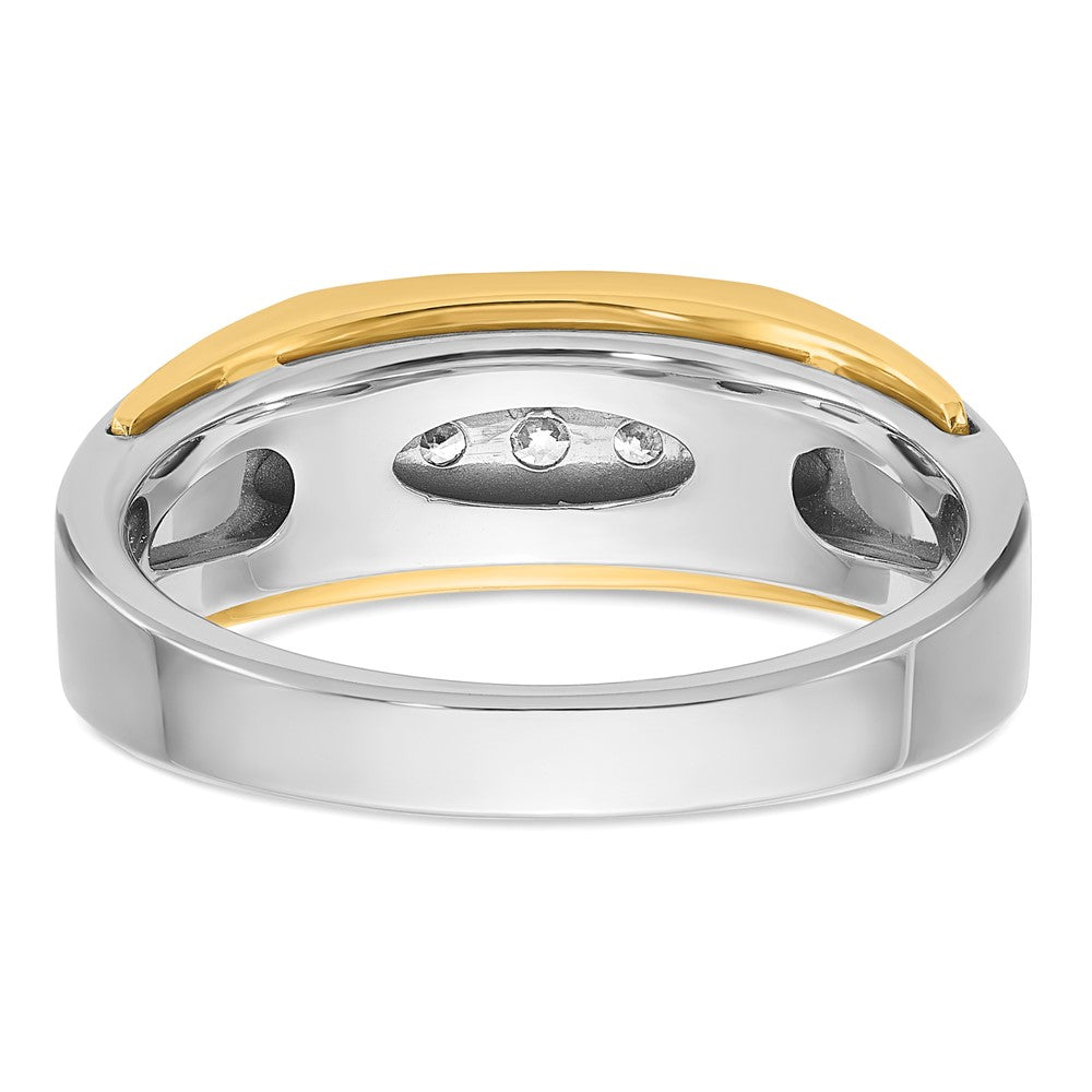 14K Bicolor Gold Herren-Ring mit 0,25 ct. Diamant