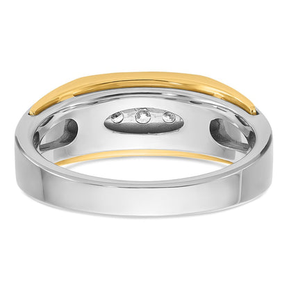 14K Bicolor Gold Herren-Ring mit 0,25 ct. Diamant